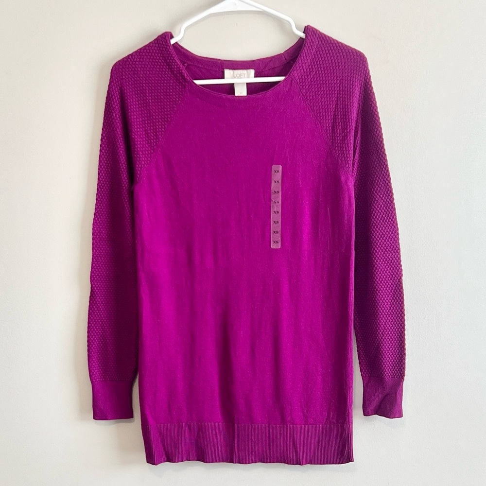 NWT Loft Textured Sleeve Lightweight Sweater